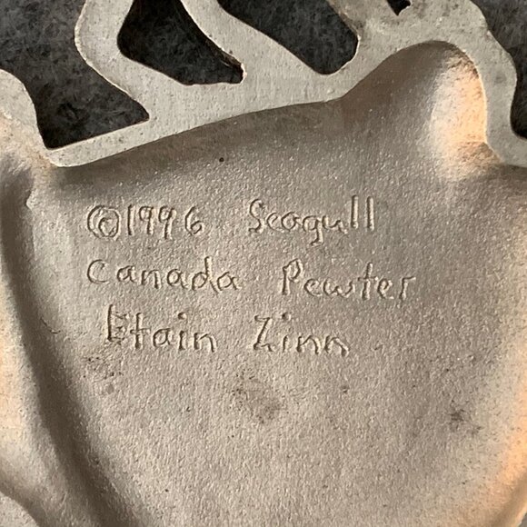 Vintage Pewter 1996 Etain Zinn Design Seagull Canada Coaster - Picture 2 of 3
